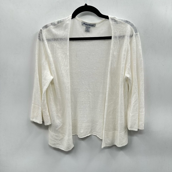 Tommy Bahama Sweaters - TOMMY BAHAMA white linen lightweight lagonlook cottagecore woman cardigan XS